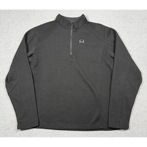 Cinch Pullover Mens Large Gray Quarter Zip Long Sleeve Waffle Knit Fleece Top